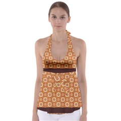 Floral Seamless Pattern Vector Babydoll Tankini Top by Nexatart