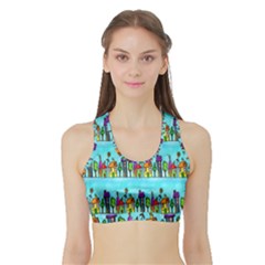 Colourful Street A Completely Seamless Tile Able Design Sports Bra With Border