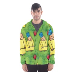Party Kid A Completely Seamless Tile Able Design Hooded Wind Breaker (men) by Nexatart