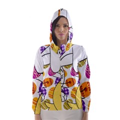 Easter Bunny And Chick  Hooded Wind Breaker (women) by Valentinaart