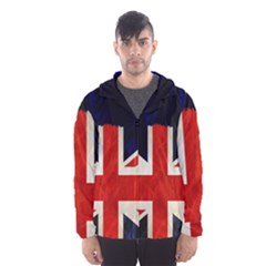 Flag Of Britain Grunge Union Jack Flag Background Hooded Wind Breaker (men) by Nexatart