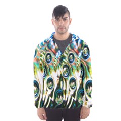 Dark Abstract Bubbles Hooded Wind Breaker (men) by Nexatart