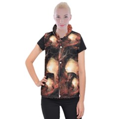 3d Illustration Of A Mysterious Place Women s Button Up Puffer Vest by Nexatart