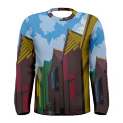 Brightly Colored Dressing Huts Men s Long Sleeve Tee