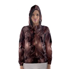 A Fractal Image In Shades Of Brown Hooded Wind Breaker (women) by Nexatart