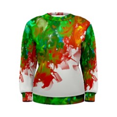 Digitally Painted Messy Paint Background Textur Women s Sweatshirt by Nexatart