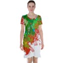 Digitally Painted Messy Paint Background Textur Short Sleeve Nightdress View1