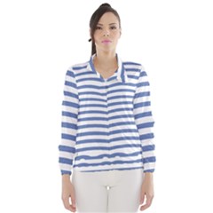 Animals Illusion Penguin Line Blue White Wind Breaker (women) by Mariart