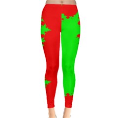 Critical Points Line Circle Red Green Leggings  by Mariart