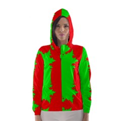 Critical Points Line Circle Red Green Hooded Wind Breaker (women) by Mariart