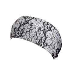 Flower Floral Grey Black Leaf Yoga Headband by Mariart