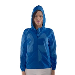 Hibiscus Sakura Classic Blue Hooded Wind Breaker (women) by Mariart