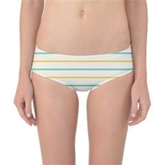 Horizontal Line Yellow Blue Orange Classic Bikini Bottoms by Mariart