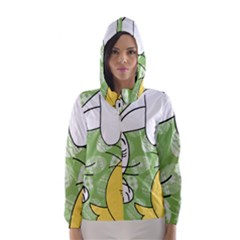 Easter Bunny And Chick  Hooded Wind Breaker (women) by Valentinaart