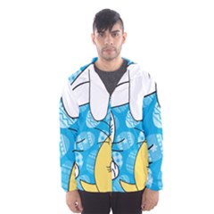 Easter Bunny And Chick  Hooded Wind Breaker (men) by Valentinaart