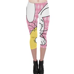 Easter Bunny And Chick  Capri Leggings  by Valentinaart
