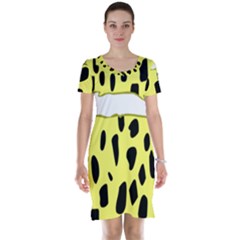 Leopard Polka Dot Yellow Black Short Sleeve Nightdress by Mariart