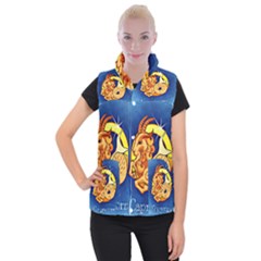 Zodiac Capricorn Women s Button Up Puffer Vest by Mariart