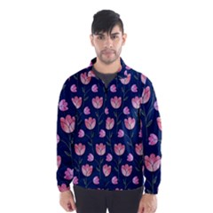 Watercolour Flower Pattern Wind Breaker (men) by Nexatart