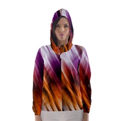 Colourful Grunge Stripe Background Hooded Wind Breaker (women) by Nexatart