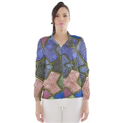 Background With Color Kindergarten Tiles Wind Breaker (women) by Nexatart