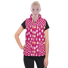 Cupcakes Pattern Women s Button Up Puffer Vest by Valentinaart