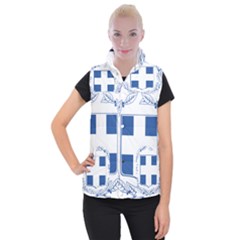 Greece National Emblem  Women s Button Up Puffer Vest by abbeyz71