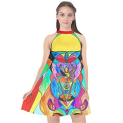 Arcturian Metamorphosis Grid - Halter Neckline Chiffon Dress  by tealswan