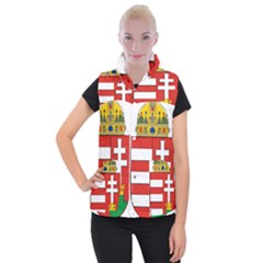  Medieval Coat Of Arms Of Hungary  Women s Button Up Puffer Vest by abbeyz71