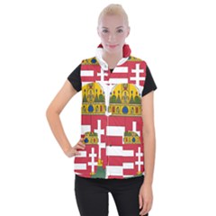 Coat Of Arms Of Hungary  Women s Button Up Puffer Vest by abbeyz71