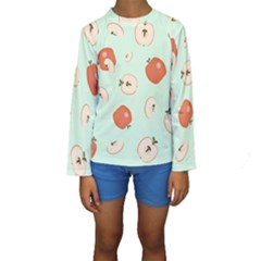 Apple Fruit Background Food Kids  Long Sleeve Swimwear by Nexatart