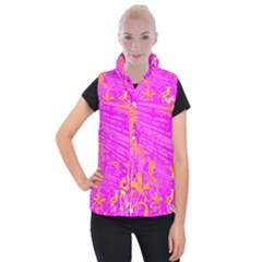 Spring Tropical Floral Palm Bird Women s Button Up Puffer Vest by Nexatart