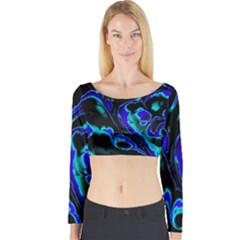 Glowing Fractal C Long Sleeve Crop Top by Fractalworld