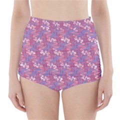 Pattern Abstract Squiggles Gliftex High-waisted Bikini Bottoms by Nexatart
