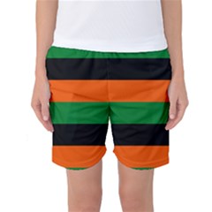 Color Green Orange Black Women s Basketball Shorts by Mariart