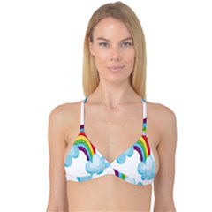 Could Rainbow Red Yellow Green Blue Purple Reversible Tri Bikini Top by Mariart