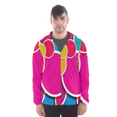 Paint Circle Red Pink Yellow Blue Green Polka Hooded Wind Breaker (men)
