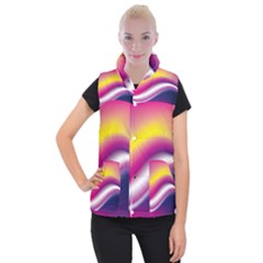 Rainbow Space Red Pink Purple Blue Yellow White Star Women s Button Up Puffer Vest by Mariart