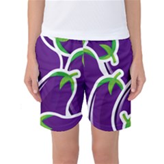 Vegetable Eggplant Purple Green Women s Basketball Shorts by Mariart
