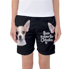 Chihuahua Women s Basketball Shorts by Valentinaart