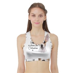 Chihuahua Sports Bra With Border by Valentinaart