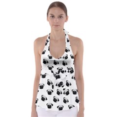 Pug Dog Pattern Babydoll Tankini Top by Valentinaart