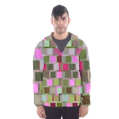 Color Square Tiles Random Effect Hooded Wind Breaker (men) by Nexatart
