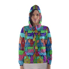 Neighborhood In Color Hooded Wind Breaker (women) by Nexatart