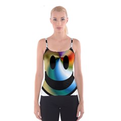 Simple Smiley In Color Spaghetti Strap Top by Nexatart