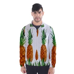 Pineapple Print Polygonal Pattern Wind Breaker (men) by Nexatart