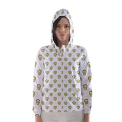 Angry Emoji Graphic Pattern Hooded Wind Breaker (women) by dflcprintsclothing