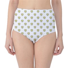 Angry Emoji Graphic Pattern High-waist Bikini Bottoms by dflcprintsclothing