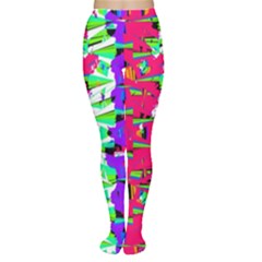 Colorful Glitch Pattern Design Women s Tights by dflcprintsclothing