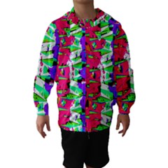 Colorful Glitch Pattern Design Hooded Wind Breaker (kids) by dflcprintsclothing